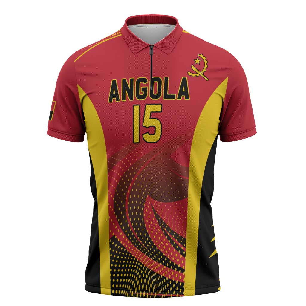 Angola Basketball Custom Zipper Polo Shirt Go Champions - Wonder Print Shop