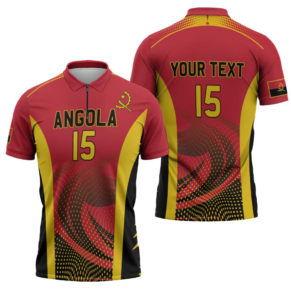 Angola Basketball Custom Zipper Polo Shirt Go Champions - Wonder Print Shop