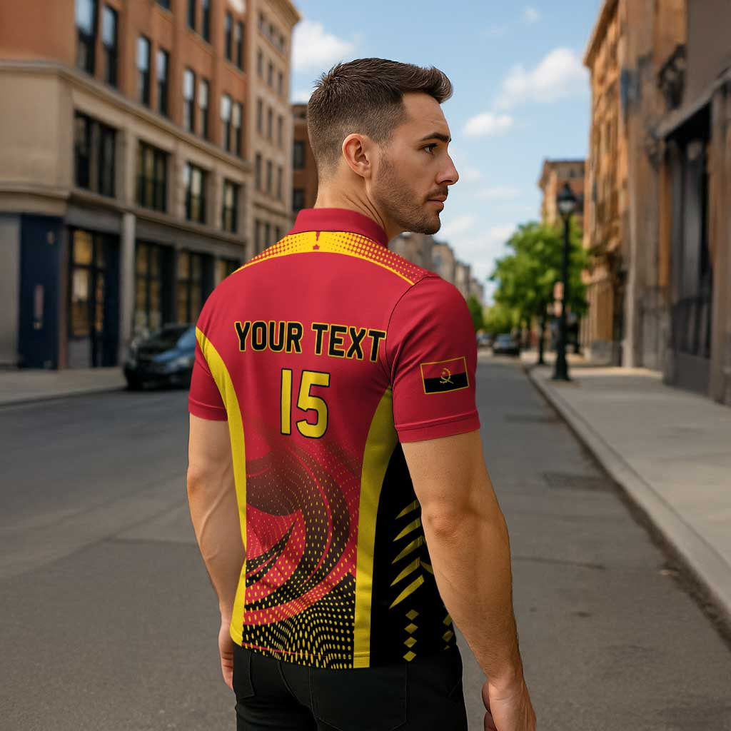 Angola Basketball Custom Zipper Polo Shirt Go Champions - Wonder Print Shop