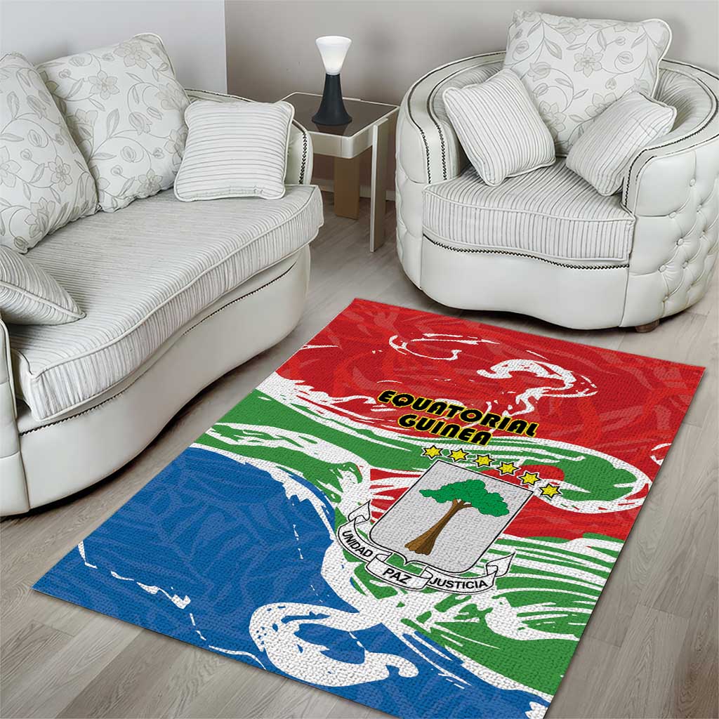 Equatorial Guinea Independence Day Area Rug Coat Of Arms With Map - Wonder Print Shop