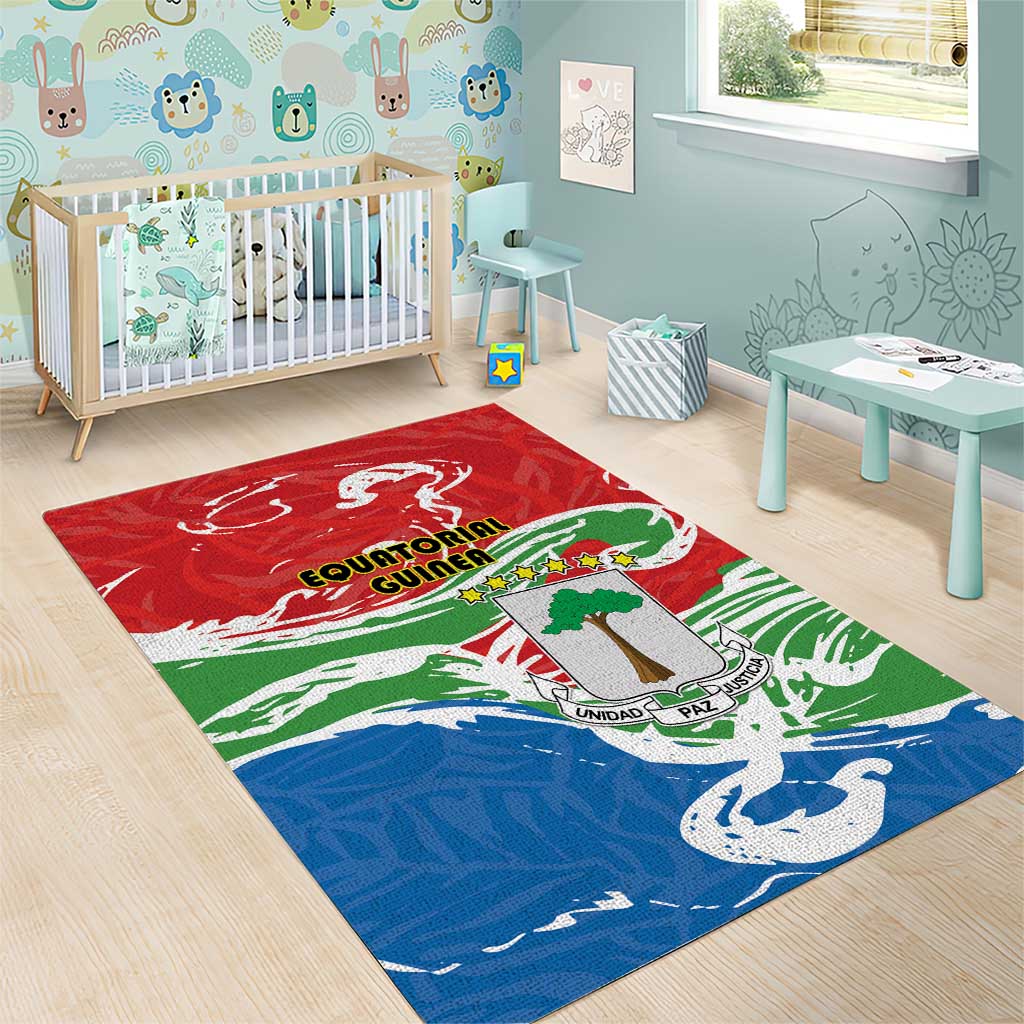 Equatorial Guinea Independence Day Area Rug Coat Of Arms With Map - Wonder Print Shop