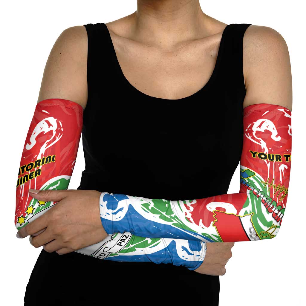 Equatorial Guinea Independence Day Arm Sleeves Coat Of Arms With Map - Wonder Print Shop