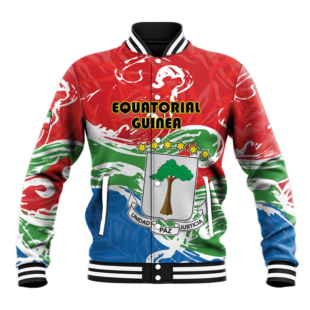 Personalized Equatorial Guinea Independence Day Baseball Jacket Coat Of Arms With Map - Wonder Print Shop