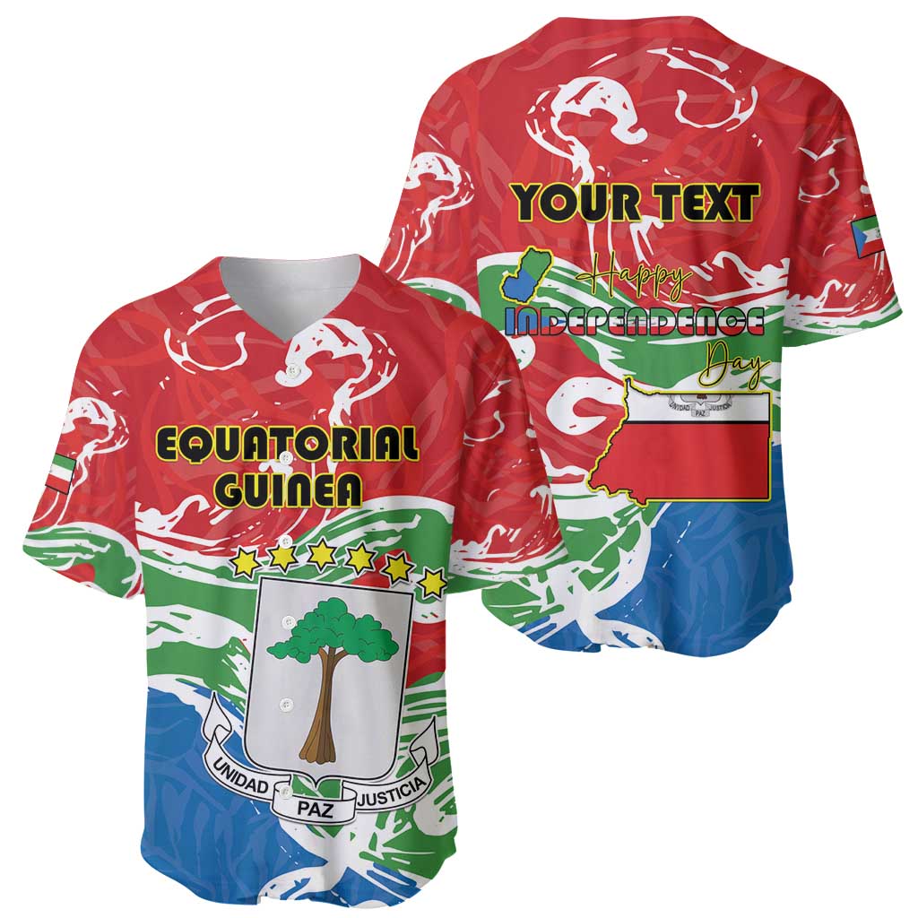 Personalized Equatorial Guinea Independence Day Baseball Jersey Coat Of Arms With Map - Wonder Print Shop