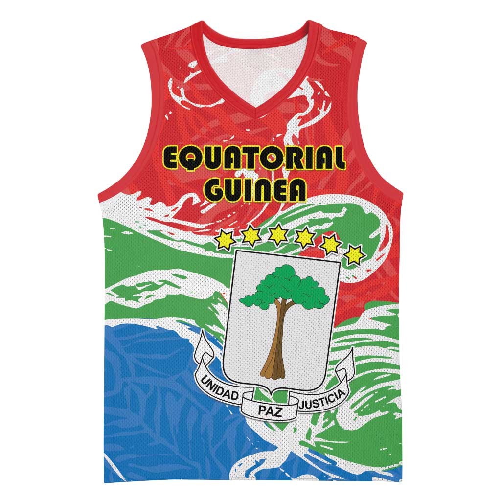 Personalized Equatorial Guinea Independence Day Basketball Jersey Coat Of Arms With Map - Wonder Print Shop