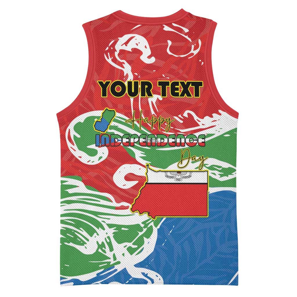 Personalized Equatorial Guinea Independence Day Basketball Jersey Coat Of Arms With Map - Wonder Print Shop