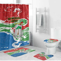 Equatorial Guinea Independence Day Bathroom Set Coat Of Arms With Map - Wonder Print Shop