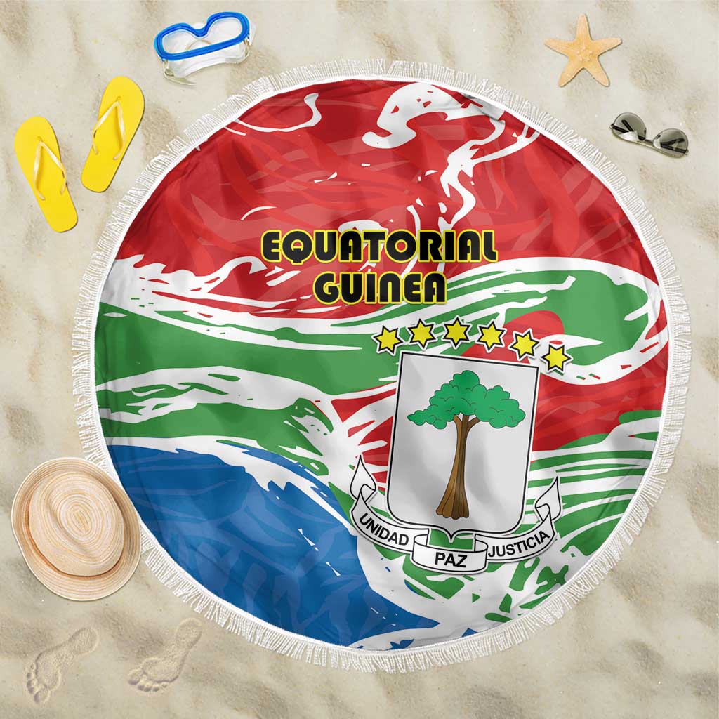 Equatorial Guinea Independence Day Beach Blanket Coat Of Arms With Map - Wonder Print Shop