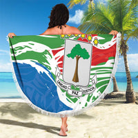 Equatorial Guinea Independence Day Beach Blanket Coat Of Arms With Map - Wonder Print Shop