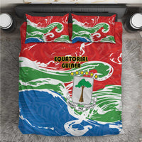 Equatorial Guinea Independence Day Bedding Set Coat Of Arms With Map - Wonder Print Shop