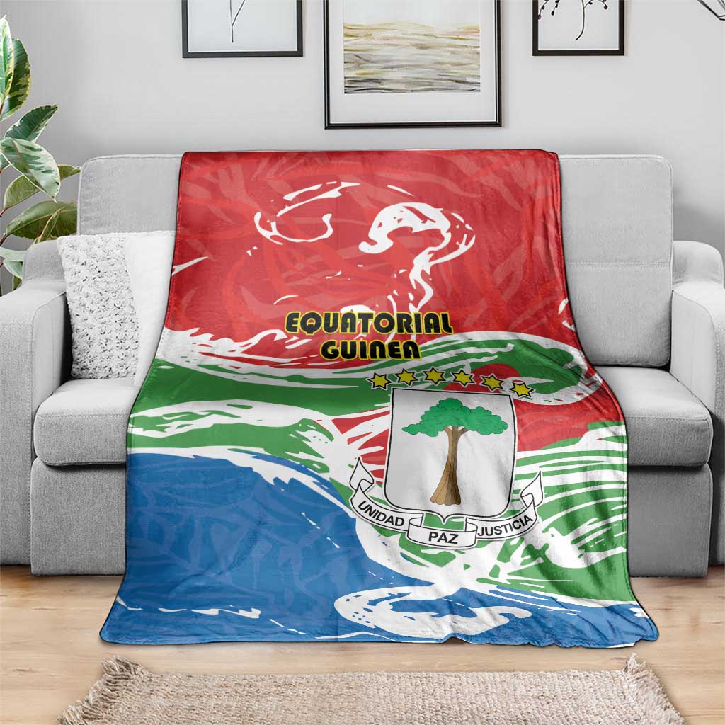 Equatorial Guinea Independence Day Blanket Coat Of Arms With Map - Wonder Print Shop