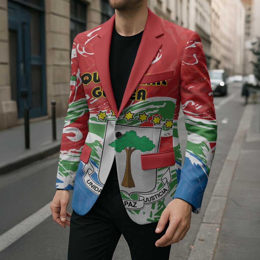 Personalized Equatorial Guinea Independence Day Blazer Coat Of Arms With Map - Wonder Print Shop