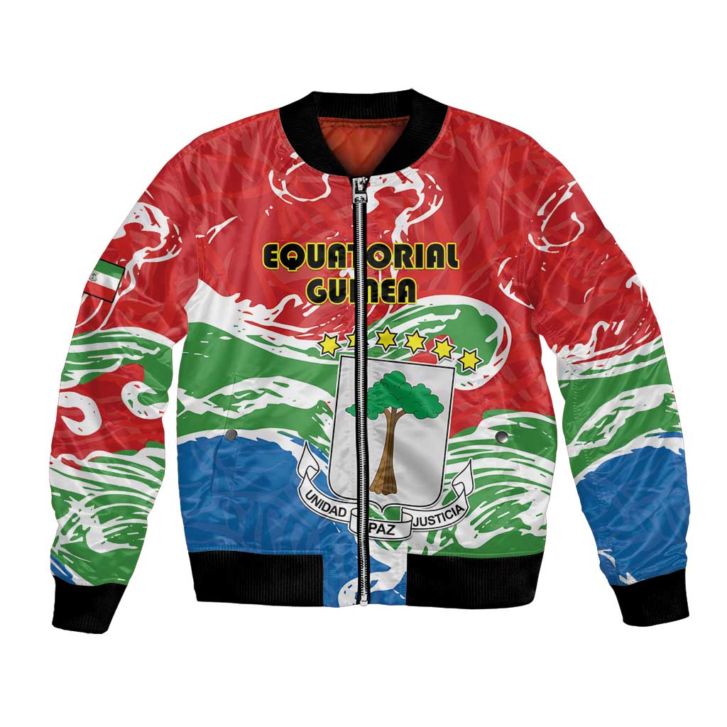 Personalized Equatorial Guinea Independence Day Bomber Jacket Coat Of Arms With Map - Wonder Print Shop