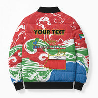 Personalized Equatorial Guinea Independence Day Bomber Puffer Jacket Coat Of Arms With Map - Wonder Print Shop
