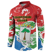 Personalized Equatorial Guinea Independence Day Button Sweatshirt Coat Of Arms With Map - Wonder Print Shop