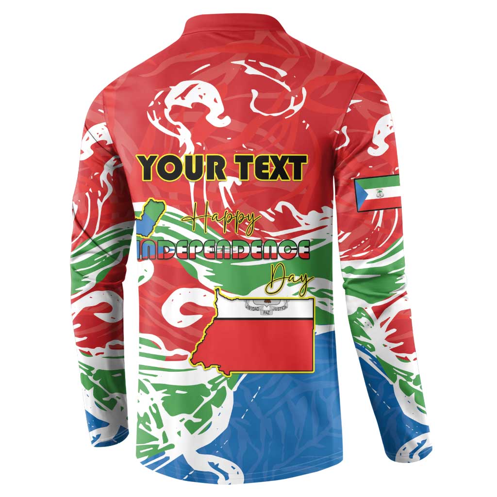 Personalized Equatorial Guinea Independence Day Button Sweatshirt Coat Of Arms With Map - Wonder Print Shop