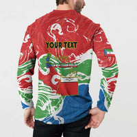 Personalized Equatorial Guinea Independence Day Button Sweatshirt Coat Of Arms With Map - Wonder Print Shop