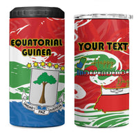 Personalized Equatorial Guinea Independence Day 4 in 1 Can Cooler Tumbler Coat Of Arms With Map - Wonder Print Shop
