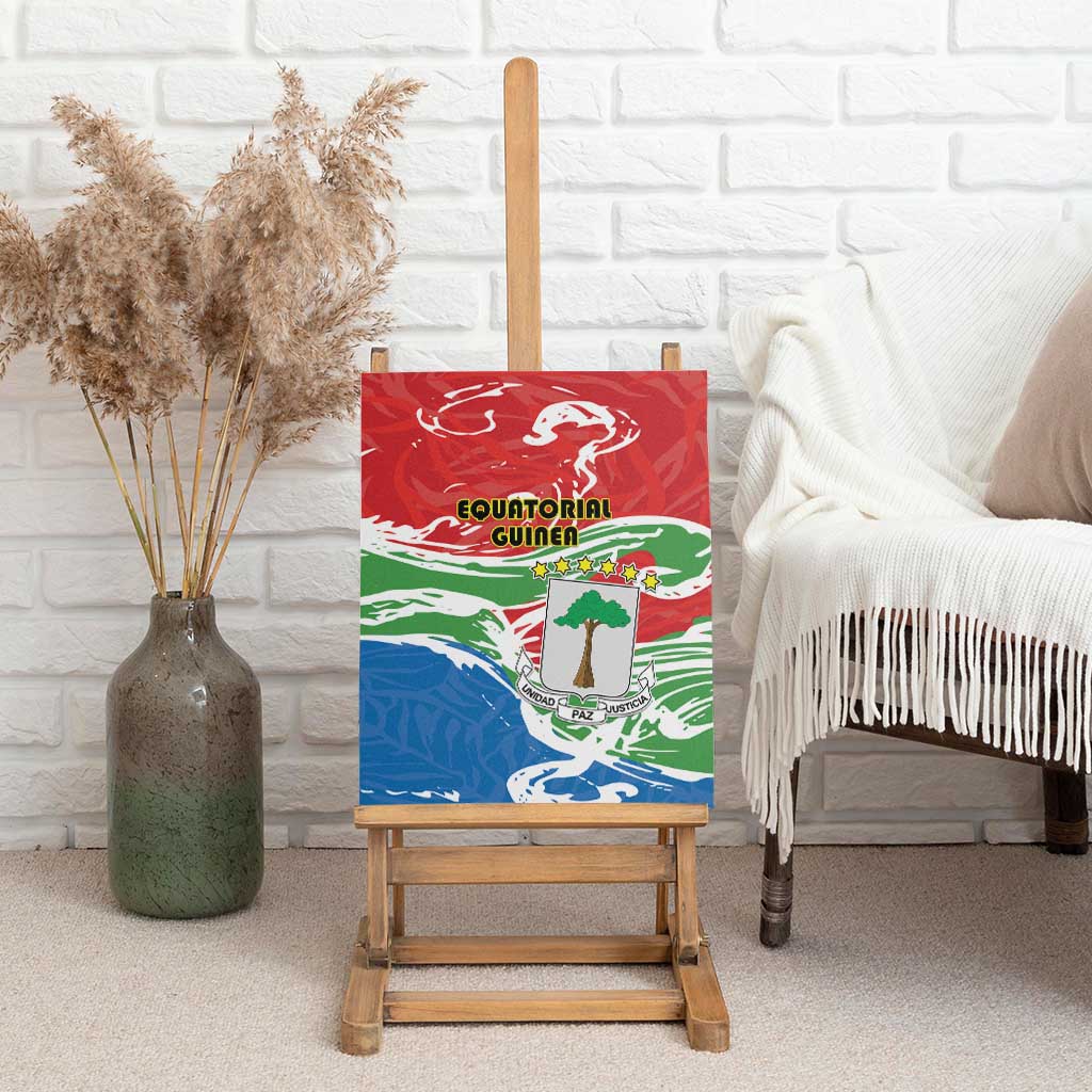 Equatorial Guinea Independence Day Canvas Wall Art Coat Of Arms With Map - Wonder Print Shop