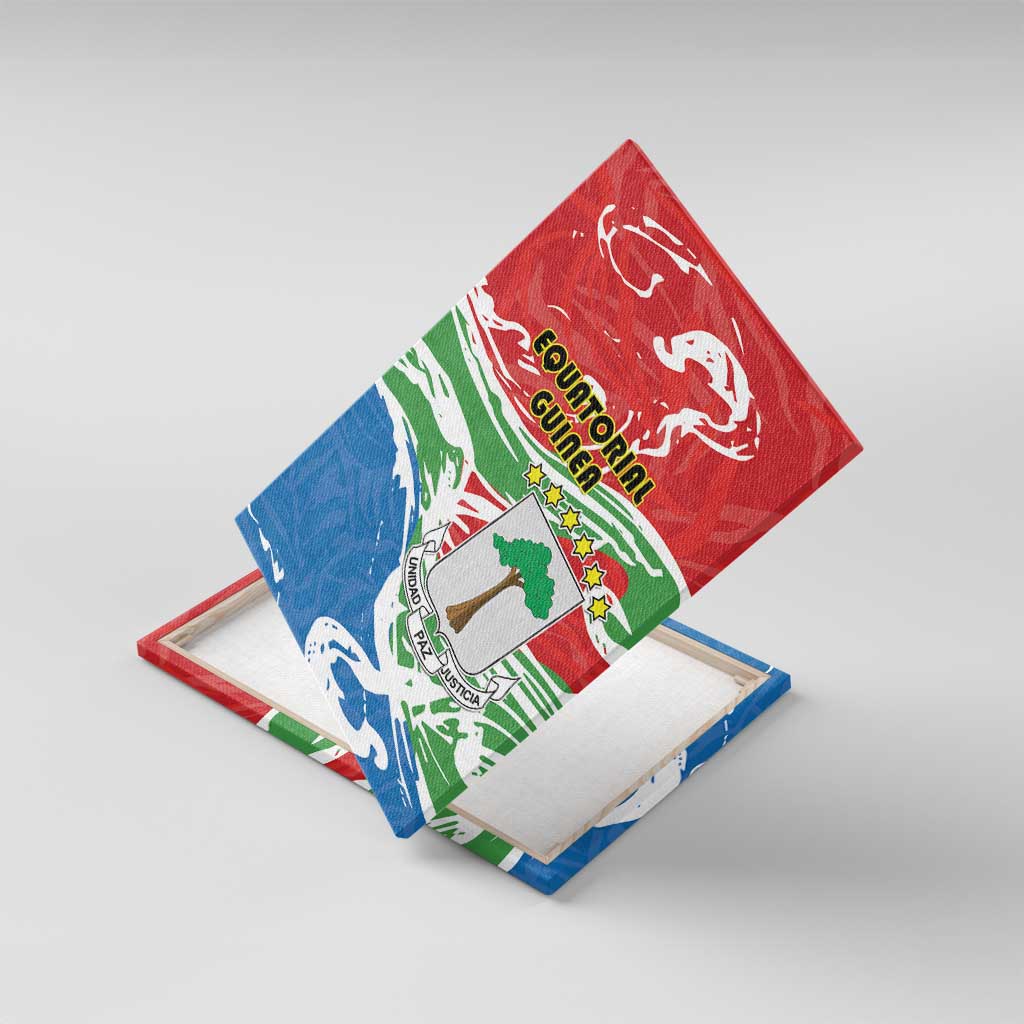 Equatorial Guinea Independence Day Canvas Wall Art Coat Of Arms With Map - Wonder Print Shop