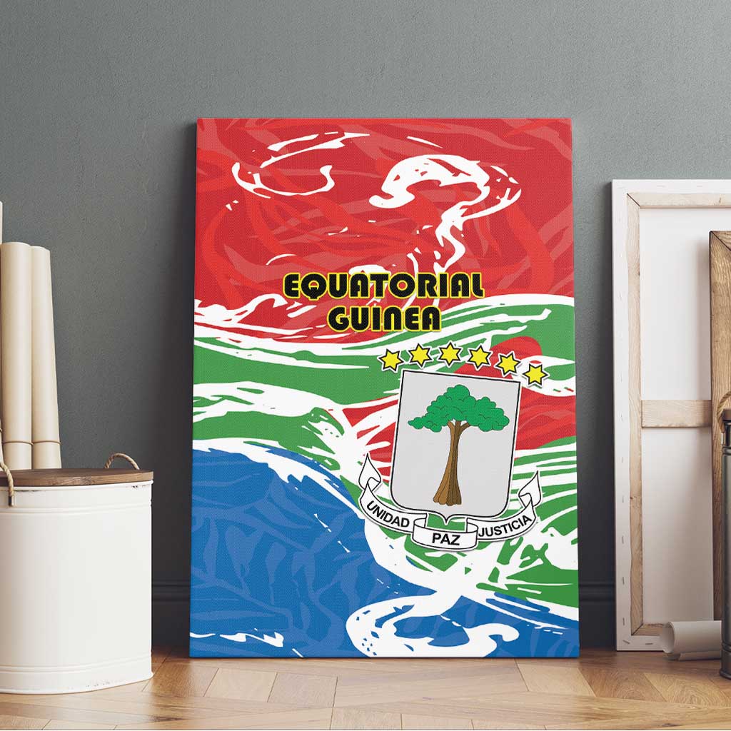 Equatorial Guinea Independence Day Canvas Wall Art Coat Of Arms With Map - Wonder Print Shop
