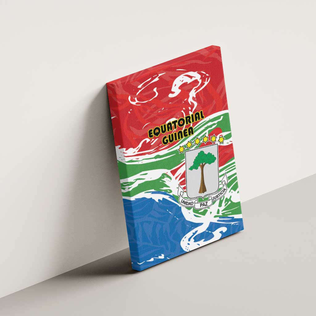 Equatorial Guinea Independence Day Canvas Wall Art Coat Of Arms With Map - Wonder Print Shop