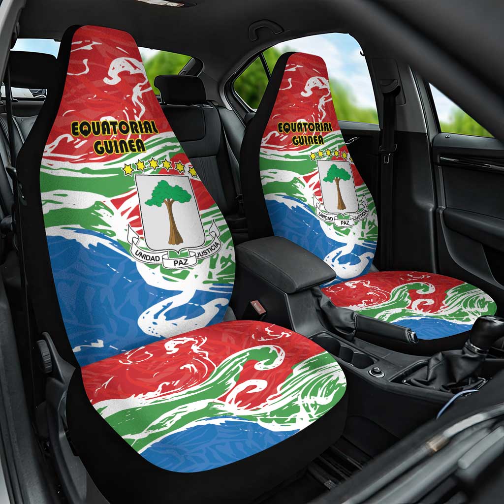 Equatorial Guinea Independence Day Car Seat Cover Coat Of Arms With Map - Wonder Print Shop