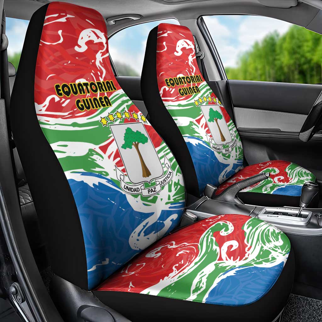 Equatorial Guinea Independence Day Car Seat Cover Coat Of Arms With Map - Wonder Print Shop