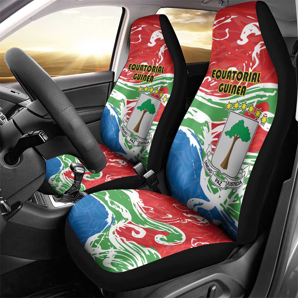 Equatorial Guinea Independence Day Car Seat Cover Coat Of Arms With Map - Wonder Print Shop