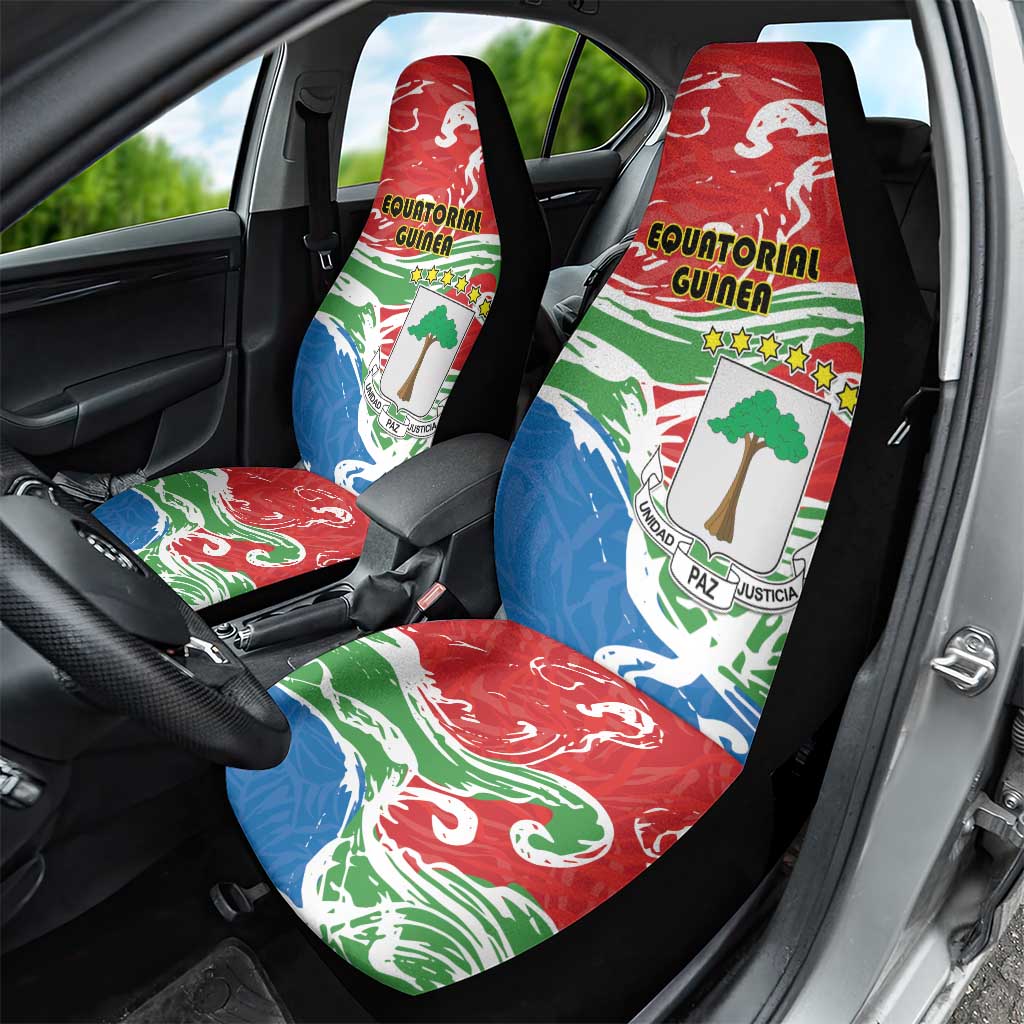 Equatorial Guinea Independence Day Car Seat Cover Coat Of Arms With Map - Wonder Print Shop
