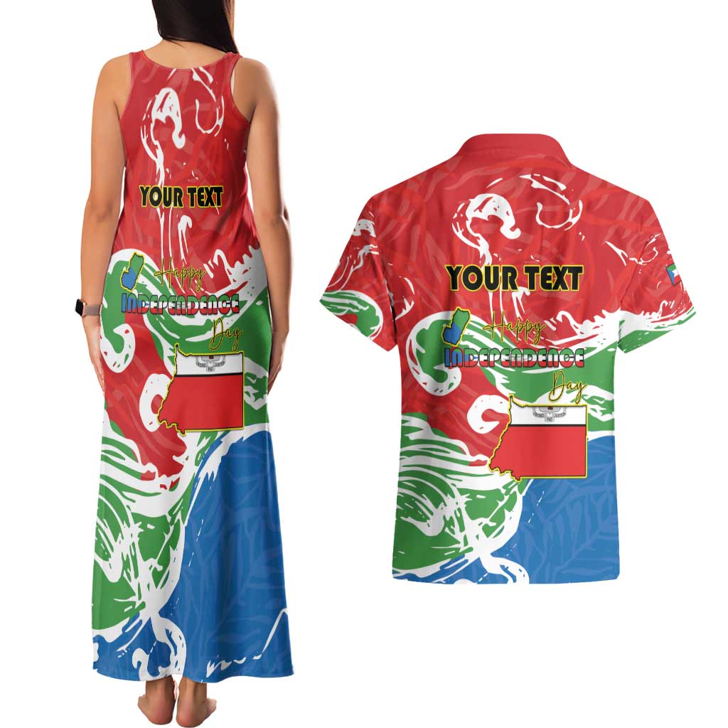 Personalized Equatorial Guinea Independence Day Couples Matching Tank Maxi Dress and Hawaiian Shirt Coat Of Arms With Map - Wonder Print Shop