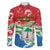 Personalized Equatorial Guinea Independence Day Family Matching Long Sleeve Bodycon Dress and Hawaiian Shirt Coat Of Arms With Map - Wonder Print Shop