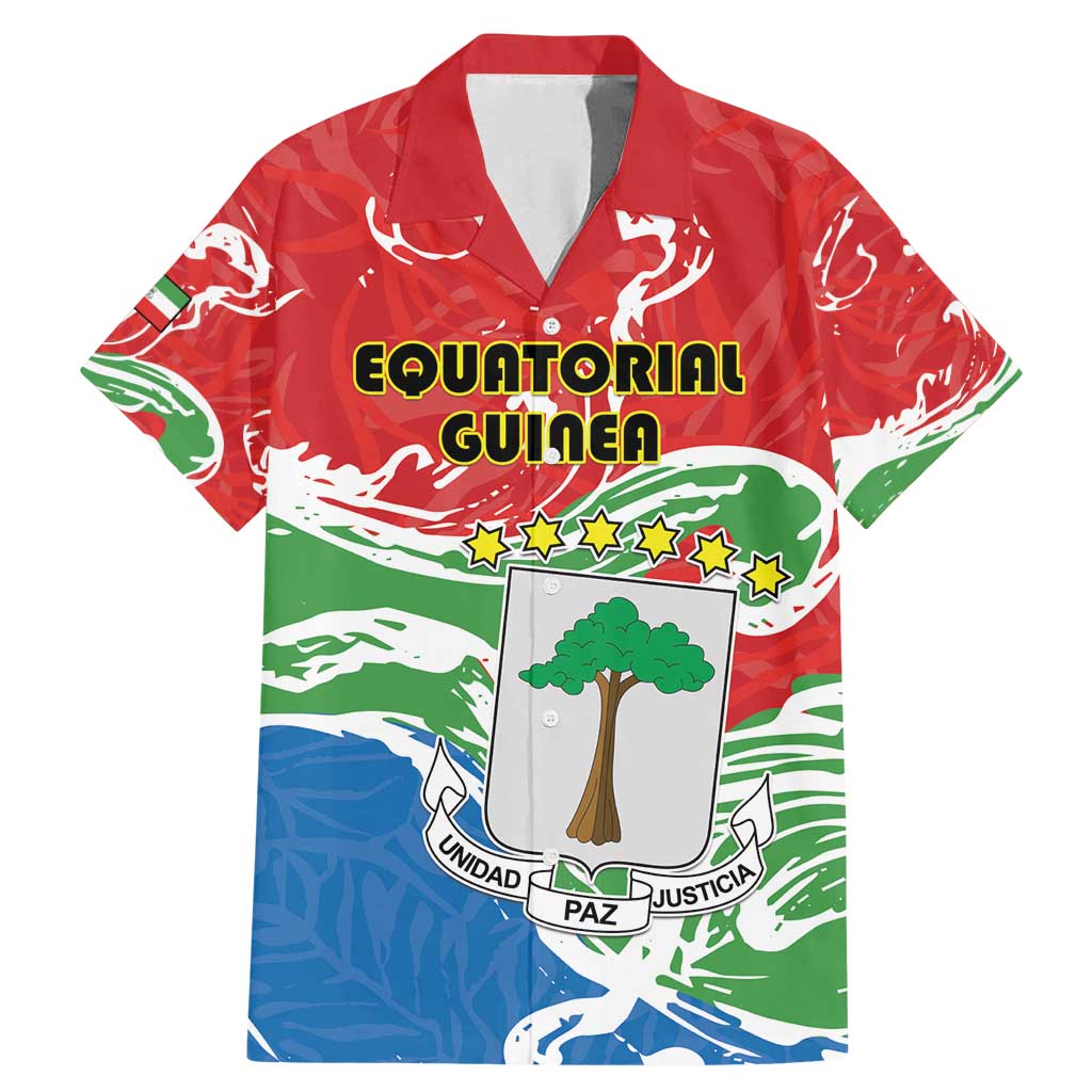 Personalized Equatorial Guinea Independence Day Family Matching Mermaid Dress and Hawaiian Shirt Coat Of Arms With Map - Wonder Print Shop