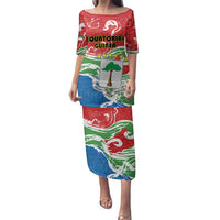 Personalized Equatorial Guinea Independence Day Family Matching Puletasi and Hawaiian Shirt Coat Of Arms With Map - Wonder Print Shop