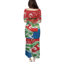 Personalized Equatorial Guinea Independence Day Family Matching Puletasi and Hawaiian Shirt Coat Of Arms With Map - Wonder Print Shop