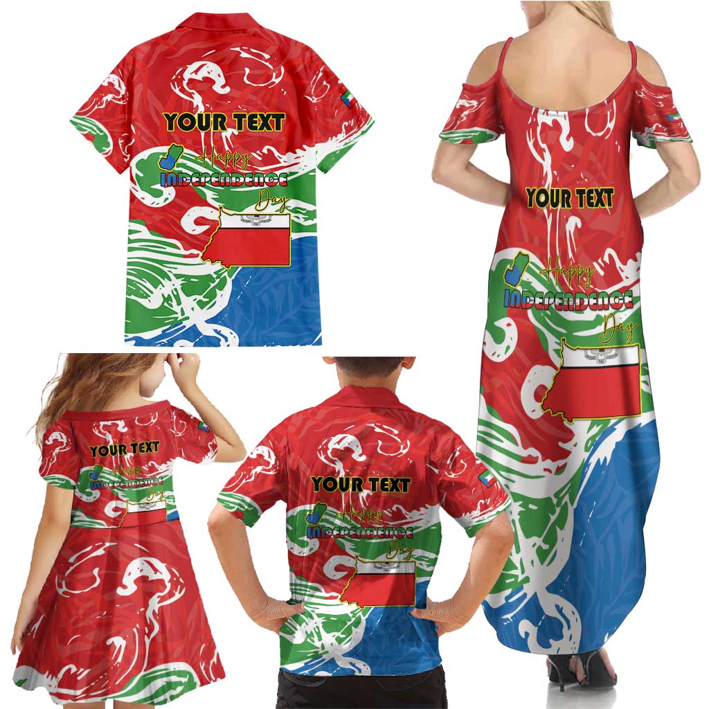 Personalized Equatorial Guinea Independence Day Family Matching Summer Maxi Dress and Hawaiian Shirt Coat Of Arms With Map - Wonder Print Shop