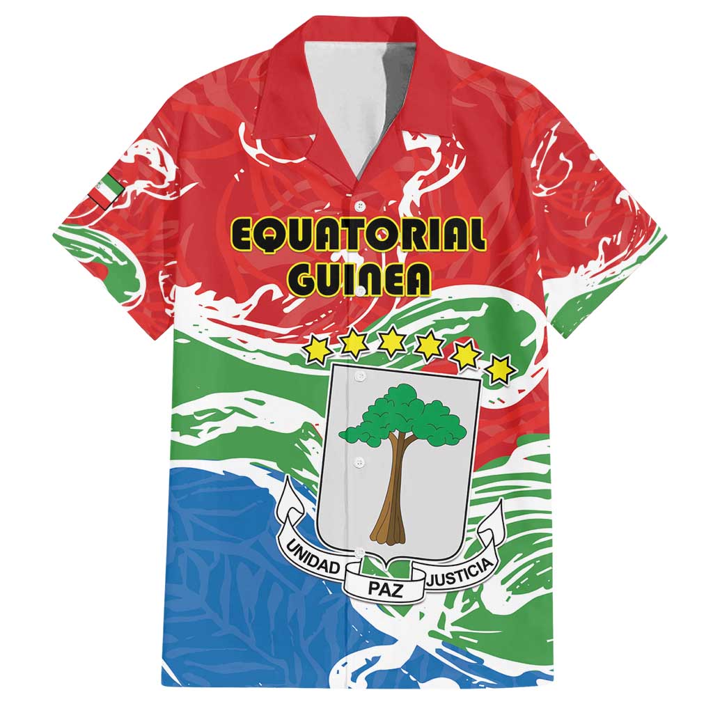 Personalized Equatorial Guinea Independence Day Family Matching Summer Maxi Dress and Hawaiian Shirt Coat Of Arms With Map - Wonder Print Shop