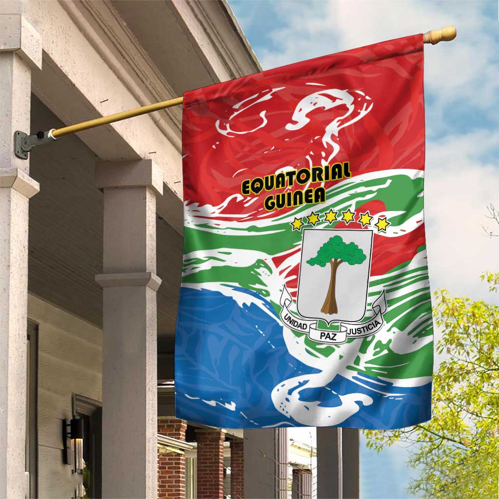 Equatorial Guinea Independence Day Garden Flag Coat Of Arms With Map - Wonder Print Shop