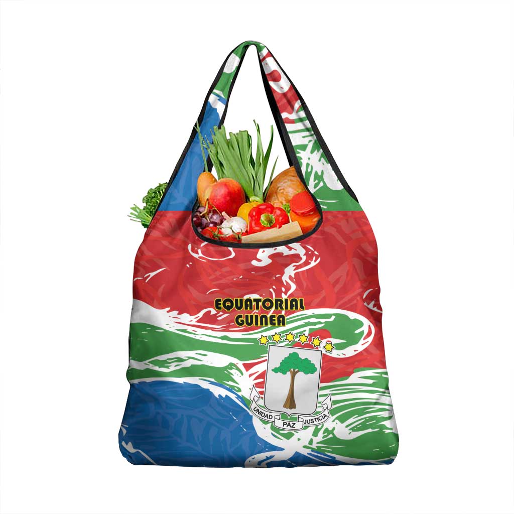 Equatorial Guinea Independence Day Grocery Bag Coat Of Arms With Map - Wonder Print Shop