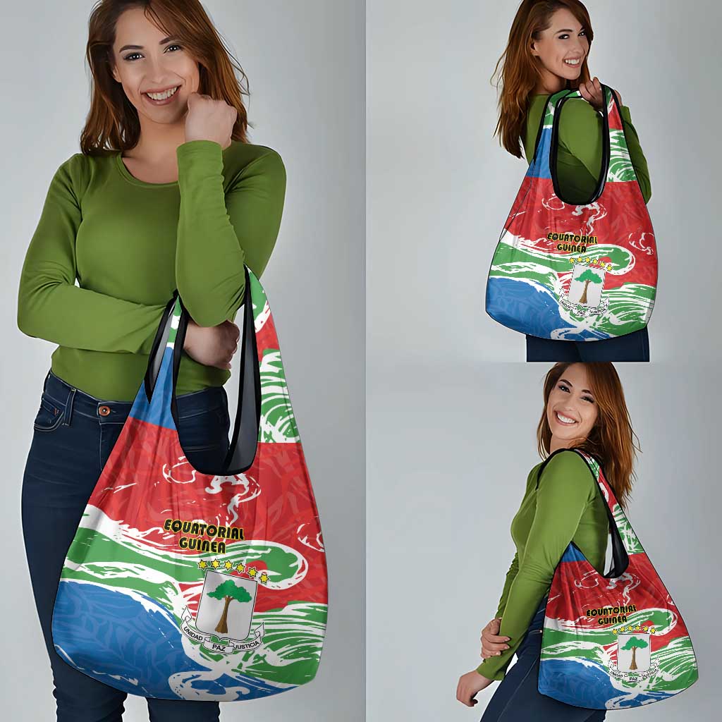 Equatorial Guinea Independence Day Grocery Bag Coat Of Arms With Map - Wonder Print Shop
