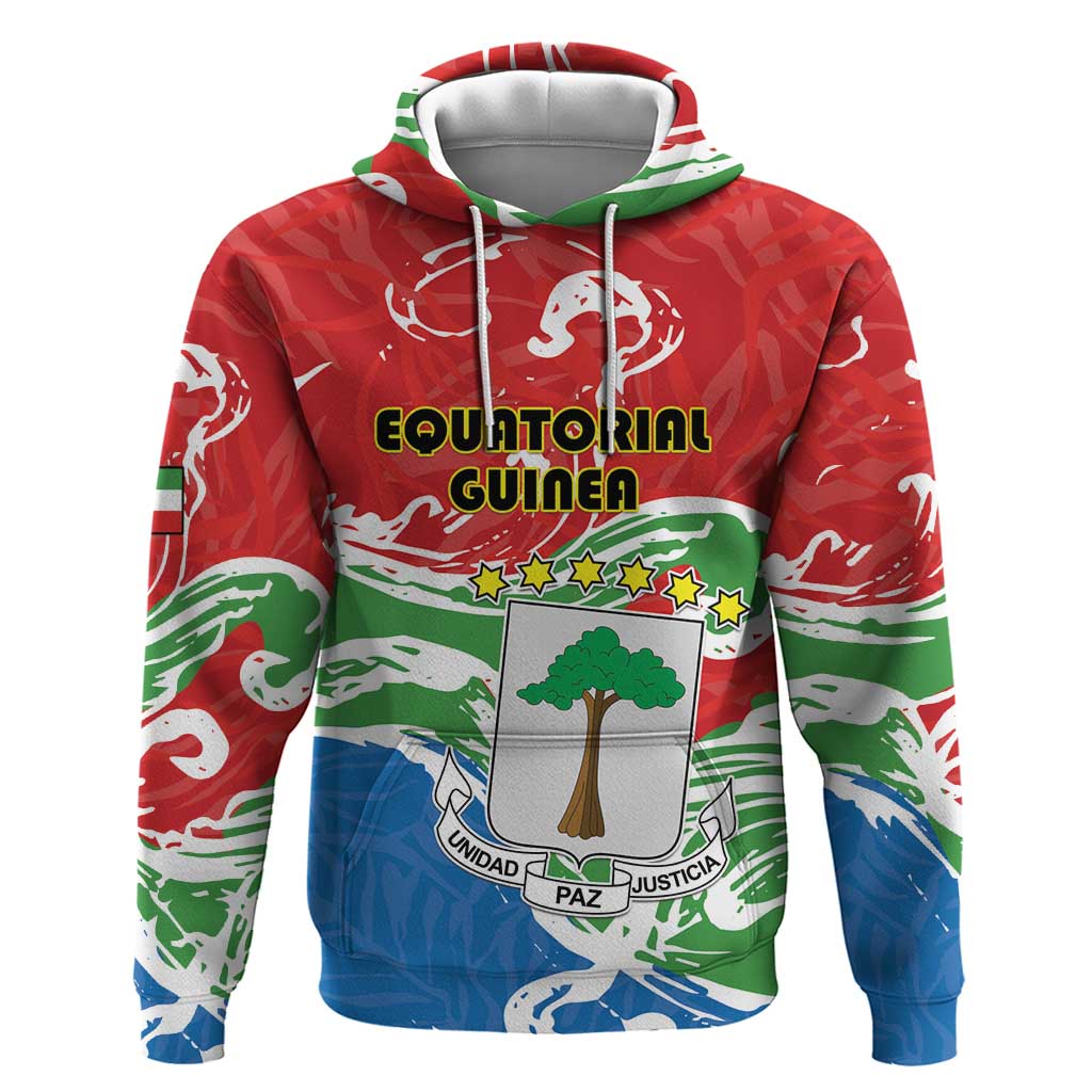 Personalized Equatorial Guinea Independence Day Hoodie Coat Of Arms With Map - Wonder Print Shop