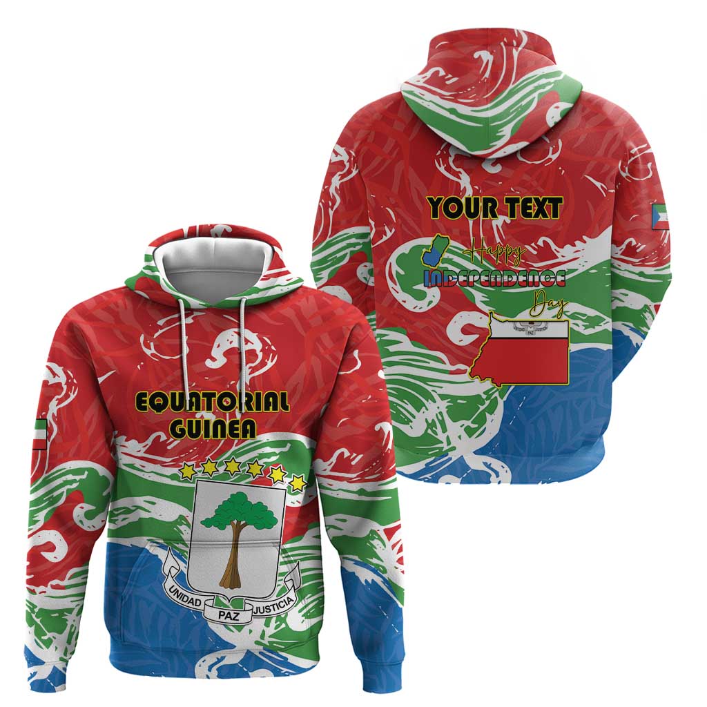 Personalized Equatorial Guinea Independence Day Hoodie Coat Of Arms With Map - Wonder Print Shop