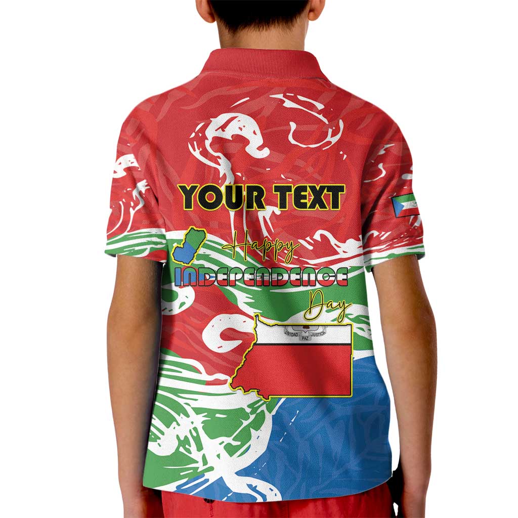 Personalized Equatorial Guinea Independence Day Kid Polo Shirt Coat Of Arms With Map - Wonder Print Shop