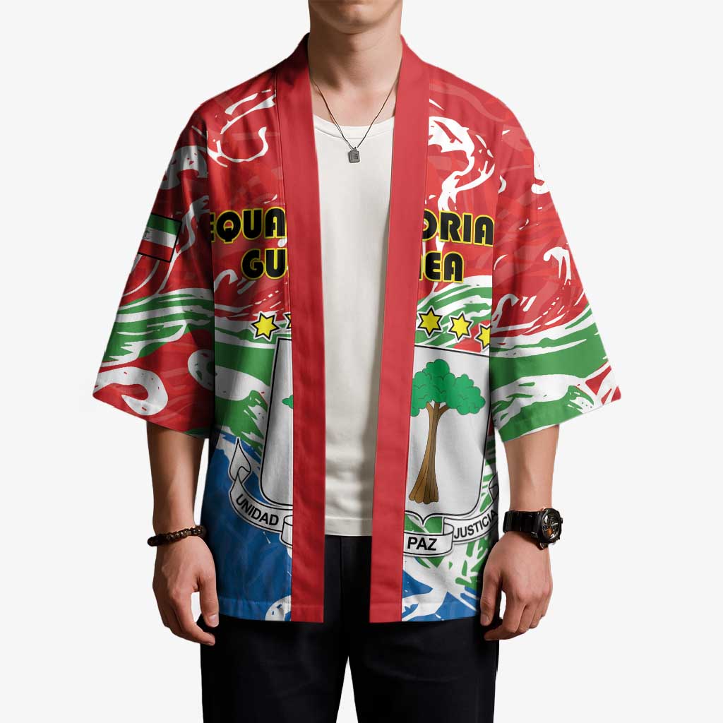 Personalized Equatorial Guinea Independence Day Kimono Coat Of Arms With Map - Wonder Print Shop