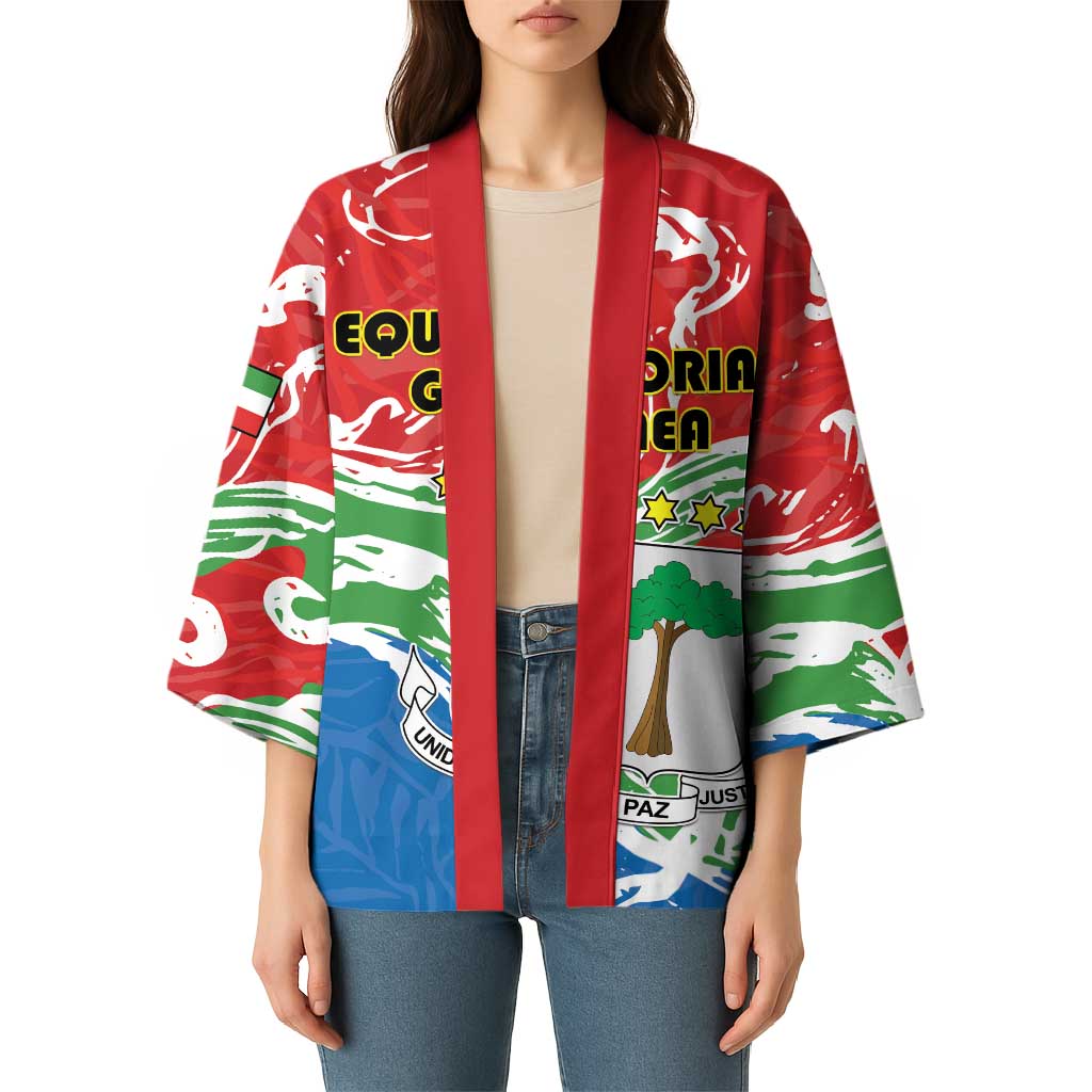 Personalized Equatorial Guinea Independence Day Kimono Coat Of Arms With Map - Wonder Print Shop