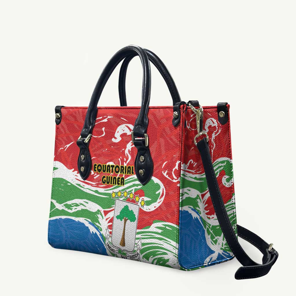 Equatorial Guinea Independence Day Leather Bag Coat Of Arms With Map - Wonder Print Shop