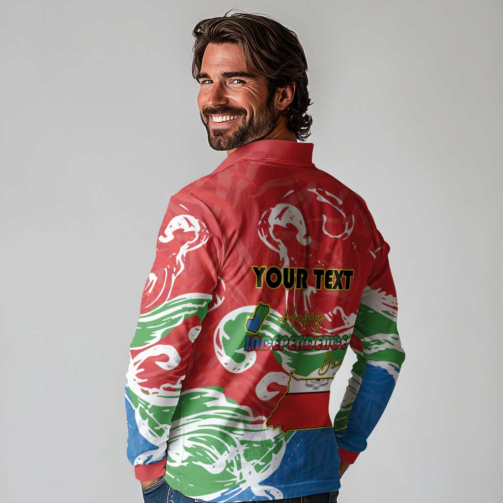 Personalized Equatorial Guinea Independence Day Long Sleeve Polo Shirt Coat Of Arms With Map - Wonder Print Shop