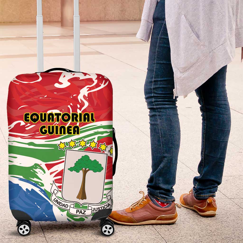 Equatorial Guinea Independence Day Luggage Cover Coat Of Arms With Map - Wonder Print Shop