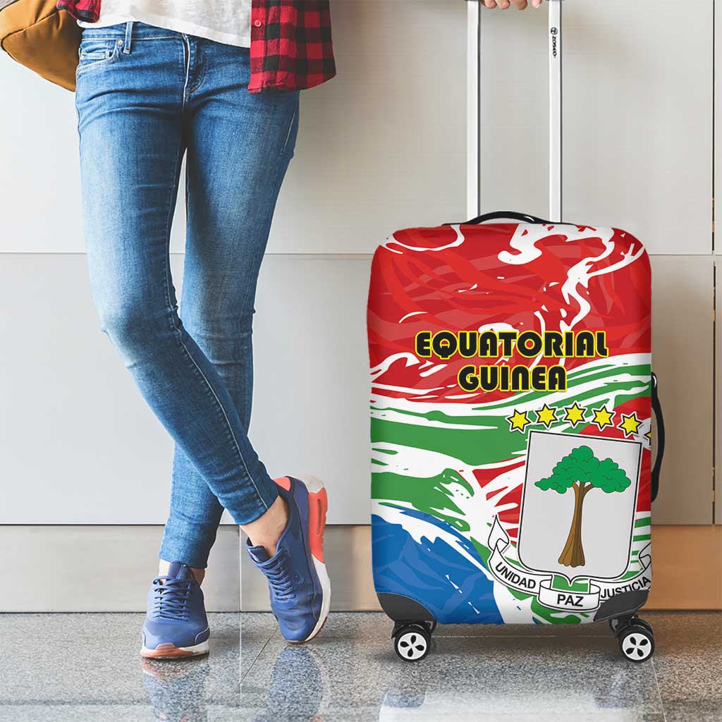 Equatorial Guinea Independence Day Luggage Cover Coat Of Arms With Map - Wonder Print Shop