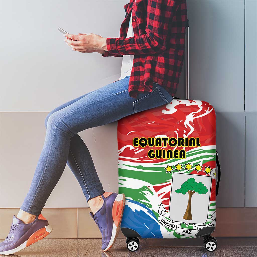 Equatorial Guinea Independence Day Luggage Cover Coat Of Arms With Map - Wonder Print Shop